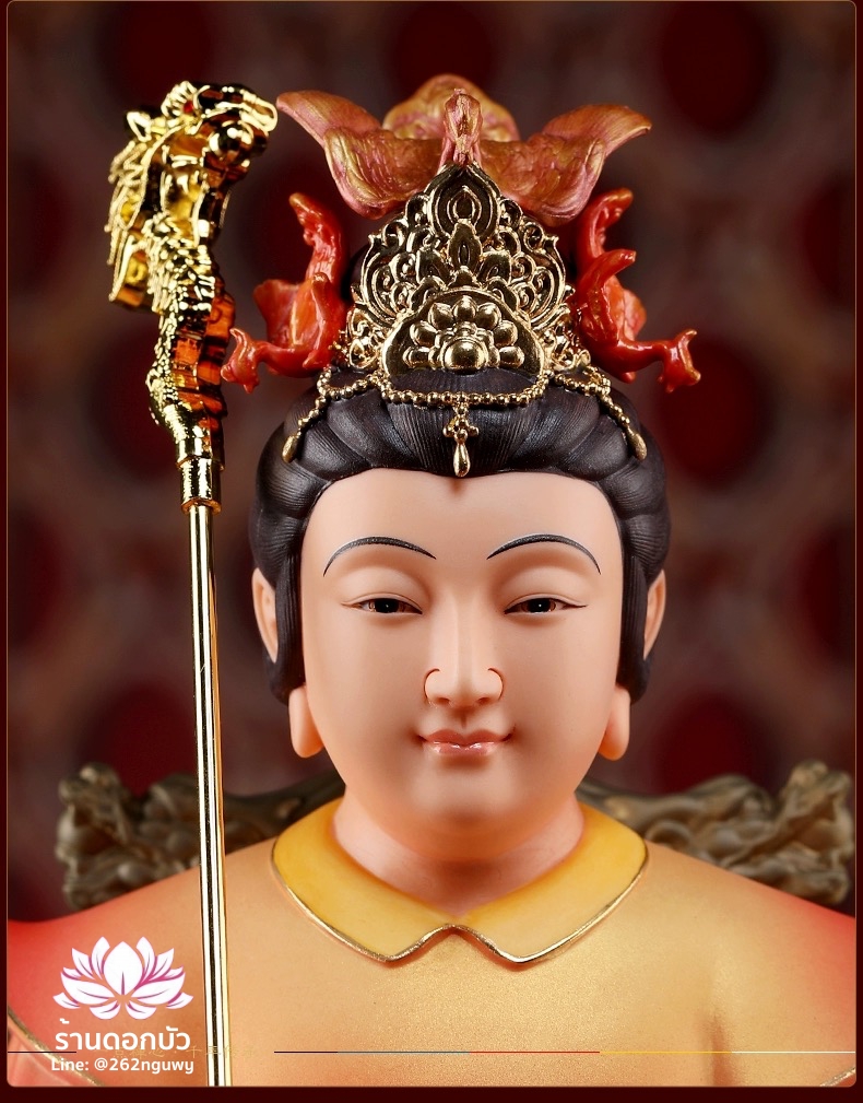 พระนางซีหวังหมู่ กิมบ้อเนี่ยเนี้ย ประทับนั่งบัลลังก์มังกรและสิงห์ คุณภาพพรีเมียม ขนาด 12/14/16 นิ้ว