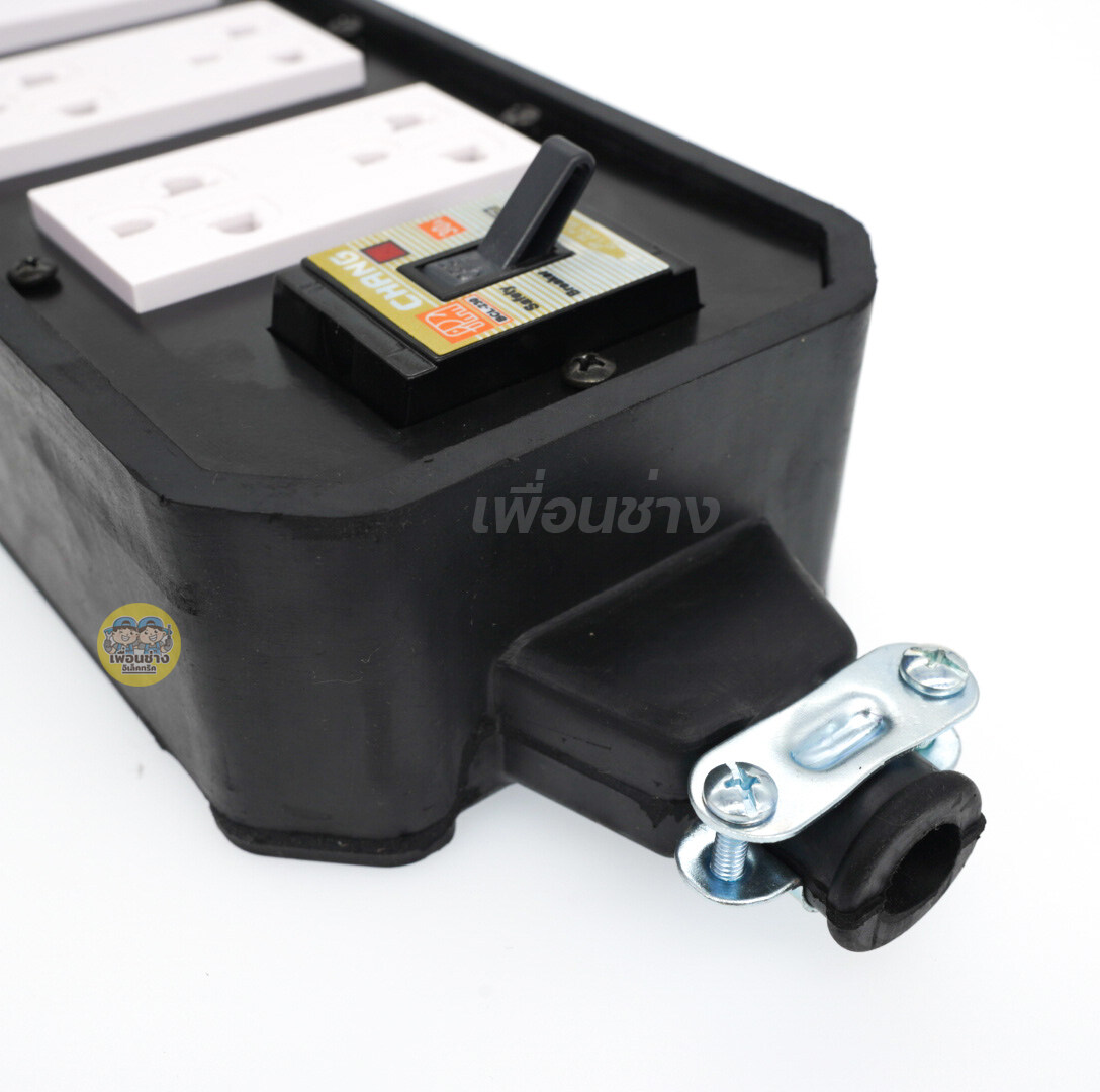 **ทำสาย** JPS บล็อกยาง 4x8 BK พร้อมสายไฟ 2x2.5 เต้ารับ เบรกเกอร์ NANO ปลั๊กพ่วง ปลั๊กสนาม บ็อกยาง