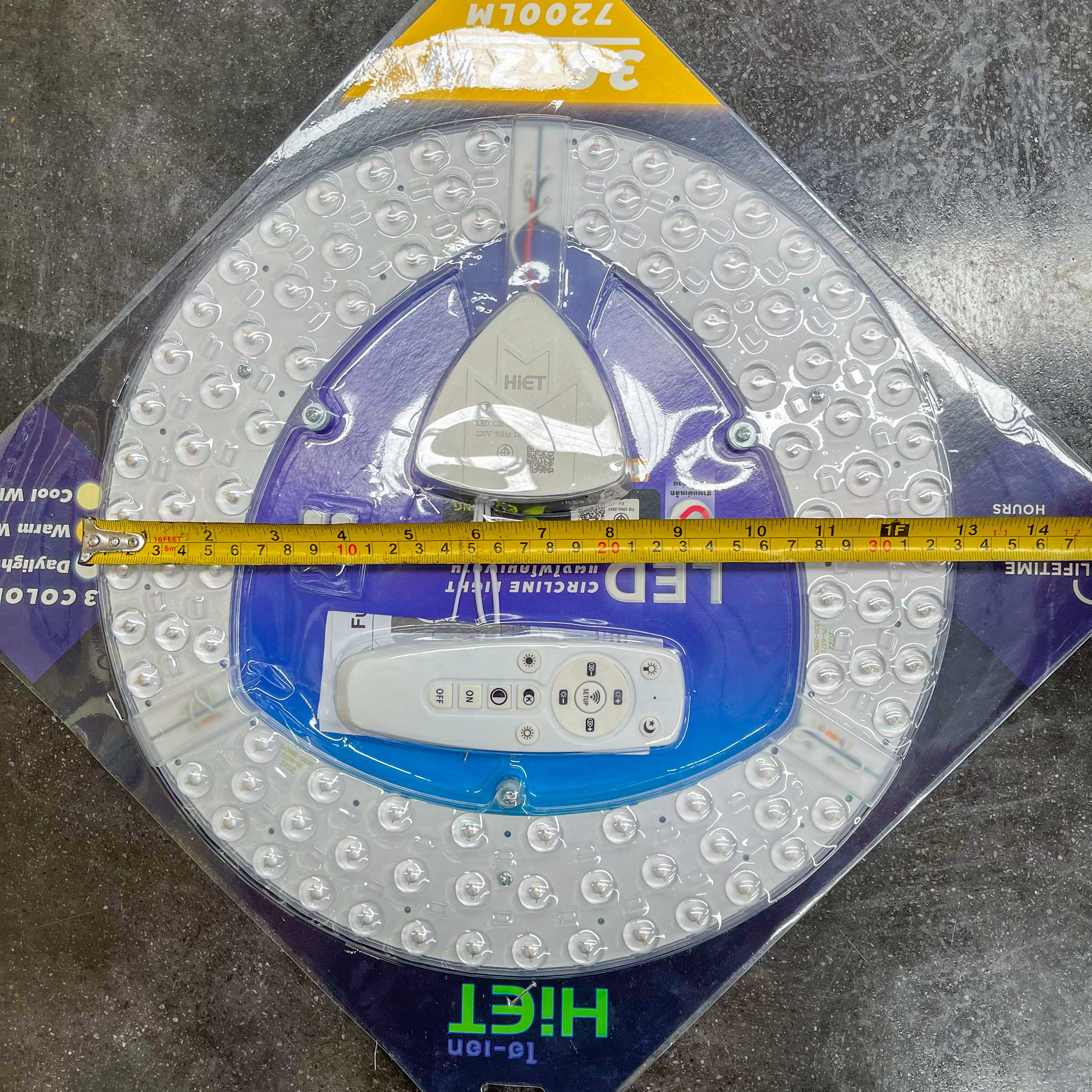 Hiet แผงไฟกลม LED 36x2W 3 Color รีโมทควบคุม หรี่แสงได้ แผงไฟโคมซาเปา Circline แผงไฟ ไฟเพดาน 3แสง เปลี่ยนสี ไฟกลม ไฟแผง