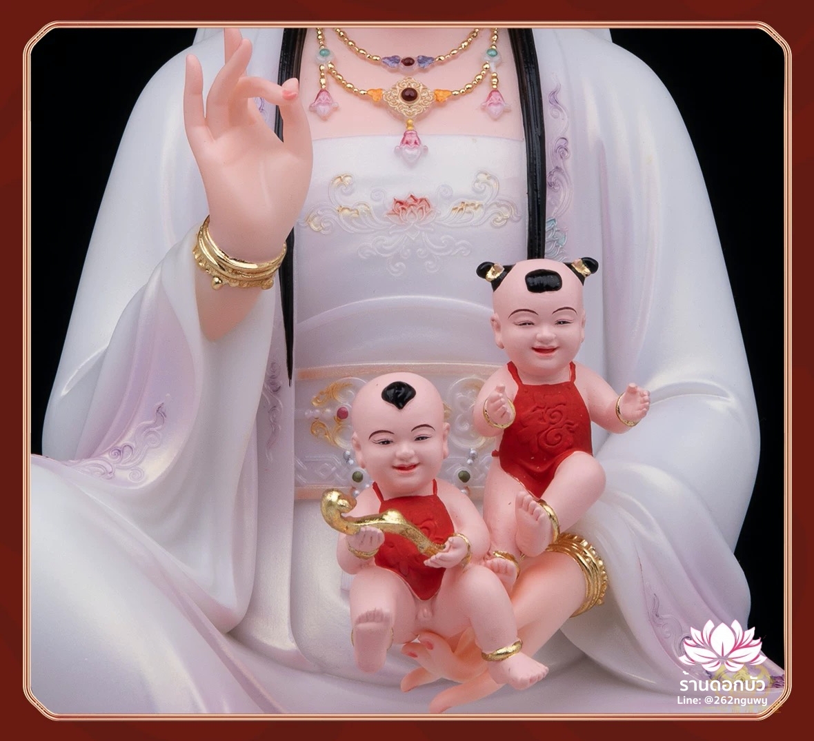 พระโพธิสัตว์กวนอิมปางประทานบุตร พระแม่กวนอิมประทานบุตร งานหินอ่อนคุณภาพสูง ขนาด 12/16/19/26/36 นิ้ว