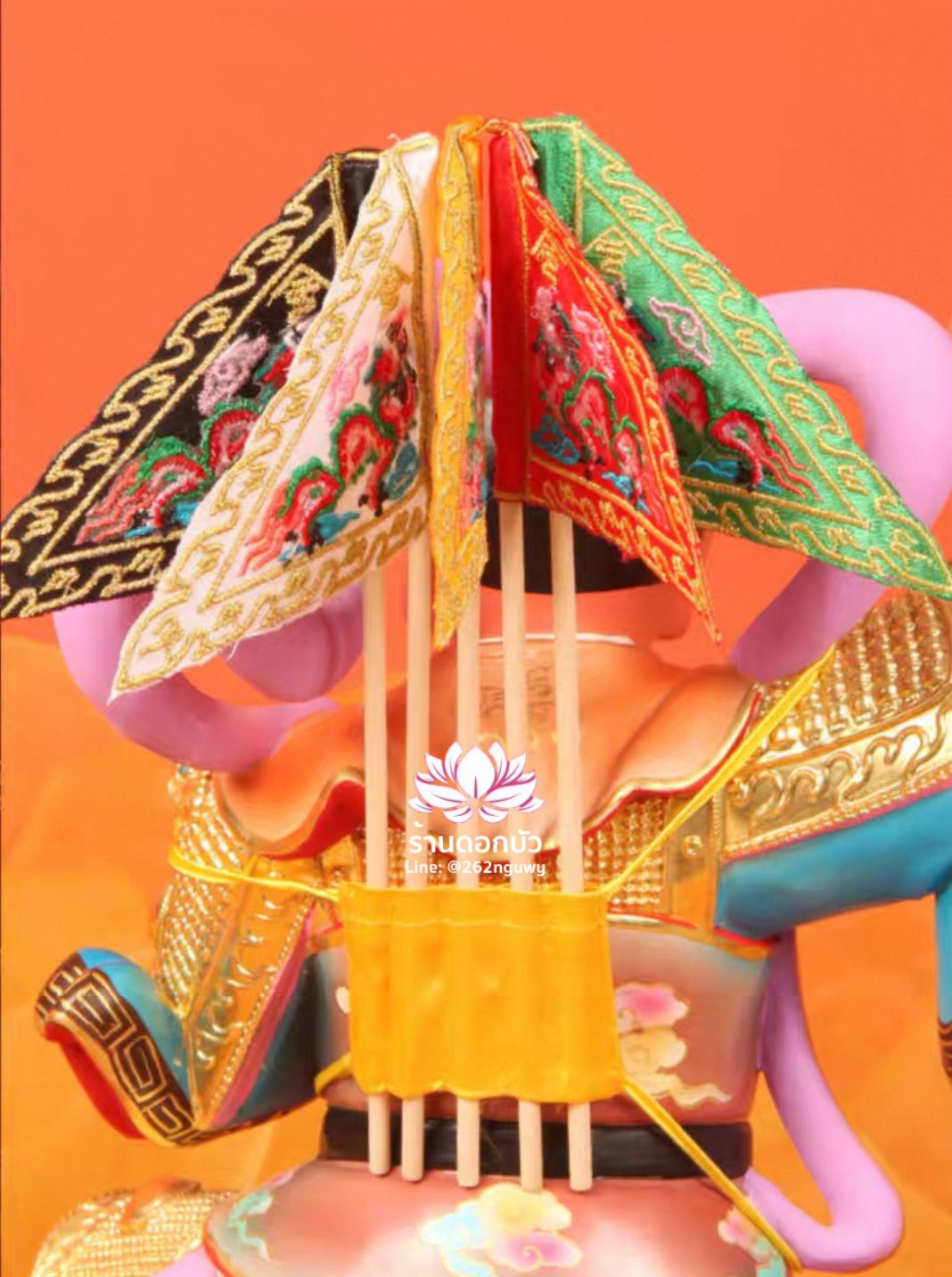 ธงห้าสี ธงห้าทิศ ขนาดเล็ก สำหรับองค์พระกิมซิ้น