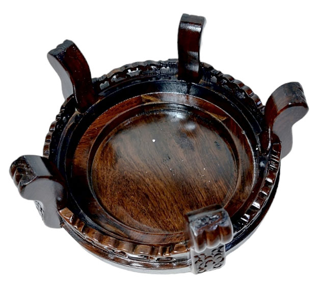 ฐานหรือกี๋ไม้สไตล์จีน ทรงกลม ขาเสือ หน้าท๊อป 20cm ตัวละ