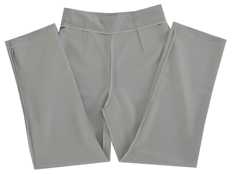 กางเกงขากระบอกเอวสูง ผ้าฮานาโกะ สีเทา Size 2XL 3XL