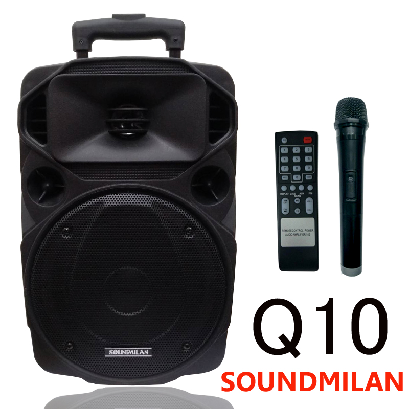 ตู้ลำโพง ลำโพงบลูทูธ SOUNDMILAN ตู้ ล้อลาก 8นิ้ว รุ่น ML-Q10