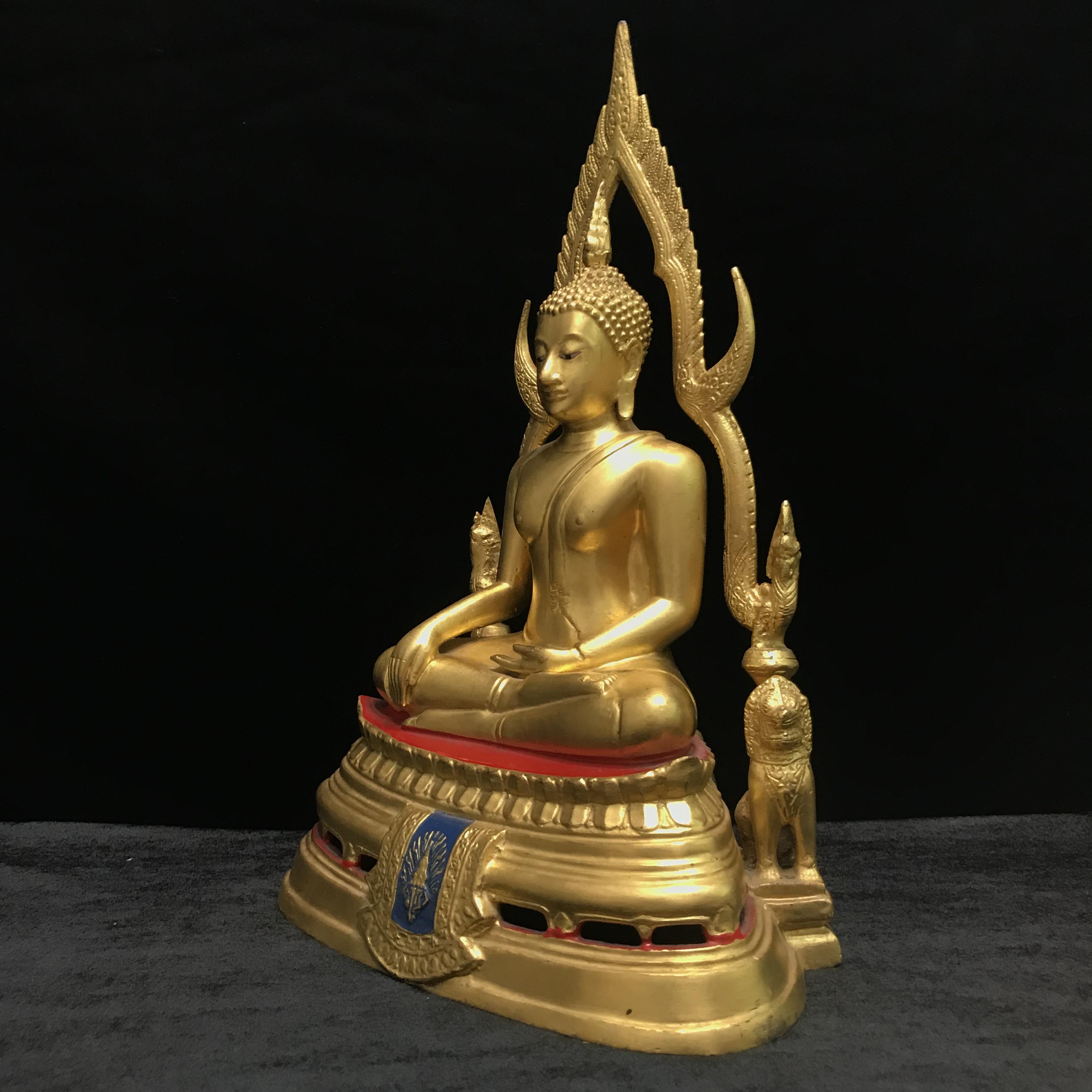 พระพุทธชินราช มวก วัดเบญจมบพิตร ปี 2519 หน้าตัก 5.9 นิ้ว หล่อดินไทย ปิดทองเดิม(ในหลวงรัชกาลที่9และราชินีเสด็จฯเททอง)