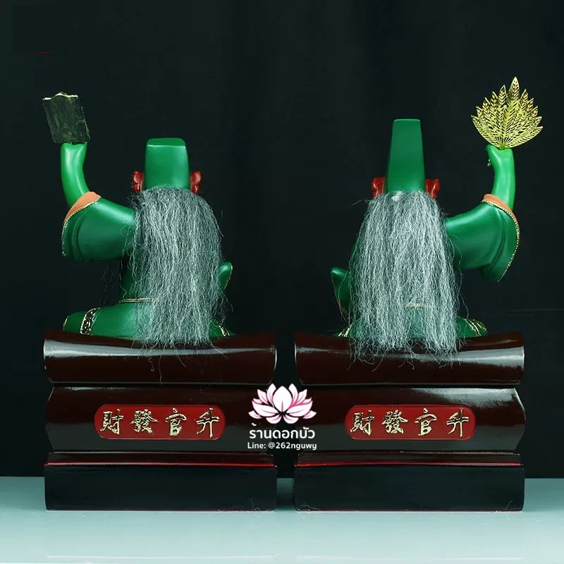 ชิดเอี๋ยโป๊ยเอี๋ย ตั่วแปะหยี่แปะ ยมฑูตขาวดำ ปางนั่งโลงจำปาเหยียบบริวาร งานเรซิ่น ขนาด 12 นิ้ว