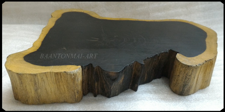 ฐานไม้มะเกลือ(African Ebony) หนา 3cm แบบที่1ตัดเว้า (ตัวอย่าง)