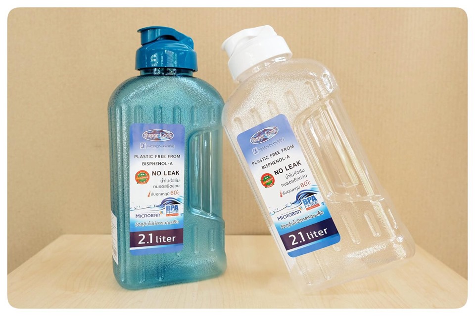 ขวดน้ำ กระบอกน้ำ No.5210 ความจุ 2.1 ลิตร Super Lock แท้ % “BPA Free” วางนอนได้ น้ำไม่หก วัตถุดิบไม่มีสารก่อมะเร็ง