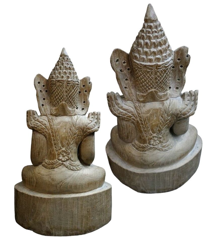 พระไม้แกะสลักศิลปะพม่า-มหามุนี งานเก่า สูง 25cm