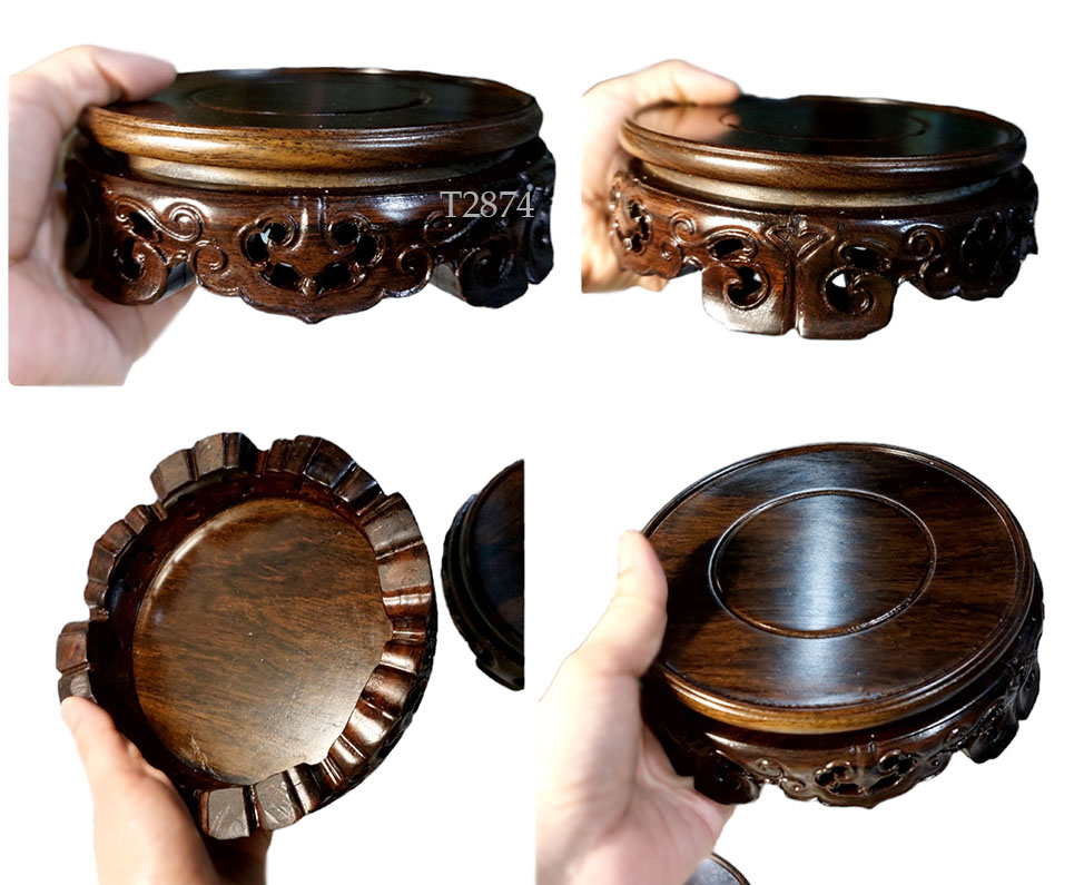 กี๋หรือฐานไม้สไตล์จีน ทรงกลม ท๊อป14cm อันละ