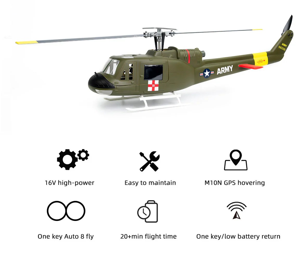 UH-1 V4 Huey GPS 6CH Brushless RTF (Upgrade Version)