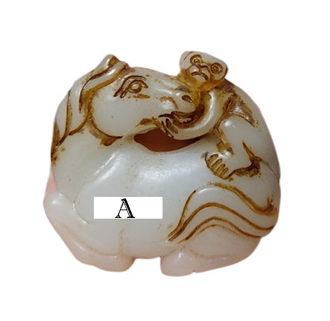 จี้หินสะสมสไตล์จีน -ลิงขี่ม้า การเลื่อนตำแหน่ง