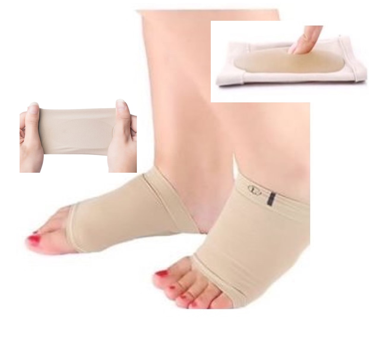 แผ่นซิลิโคน รองอุ้งเท้าในกล่องบรรจุ 1คู่สินค้าพร้อมส่ง สะดวก สบายนุ่มเท้า