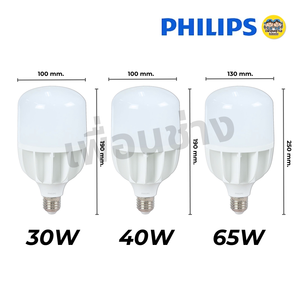 **ทรงจีบ** Philips TrueForce 30W 40W ขั้ว E27 65W ขั้ว E40 หลอดไฟ LED Core HB หลอด แอลอีดี ฟิลิปส์ ทรูฟอร์ช ไฮเบย์ Philips