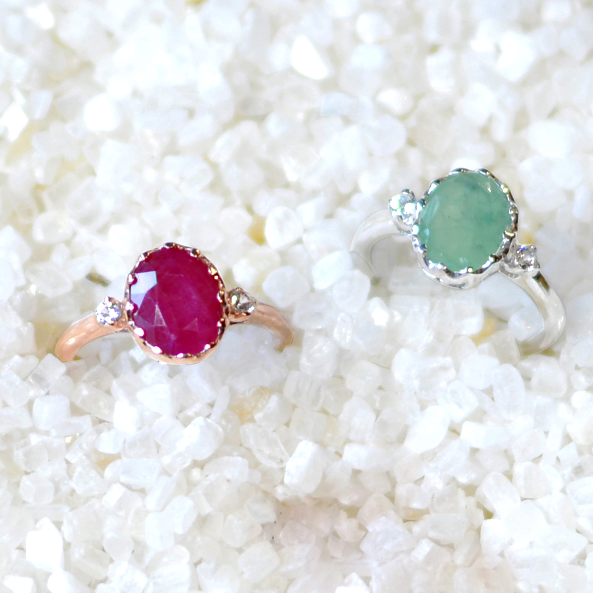 แหวนทับทิม มรกต และแหวนไพลิน vintage gemstone rings