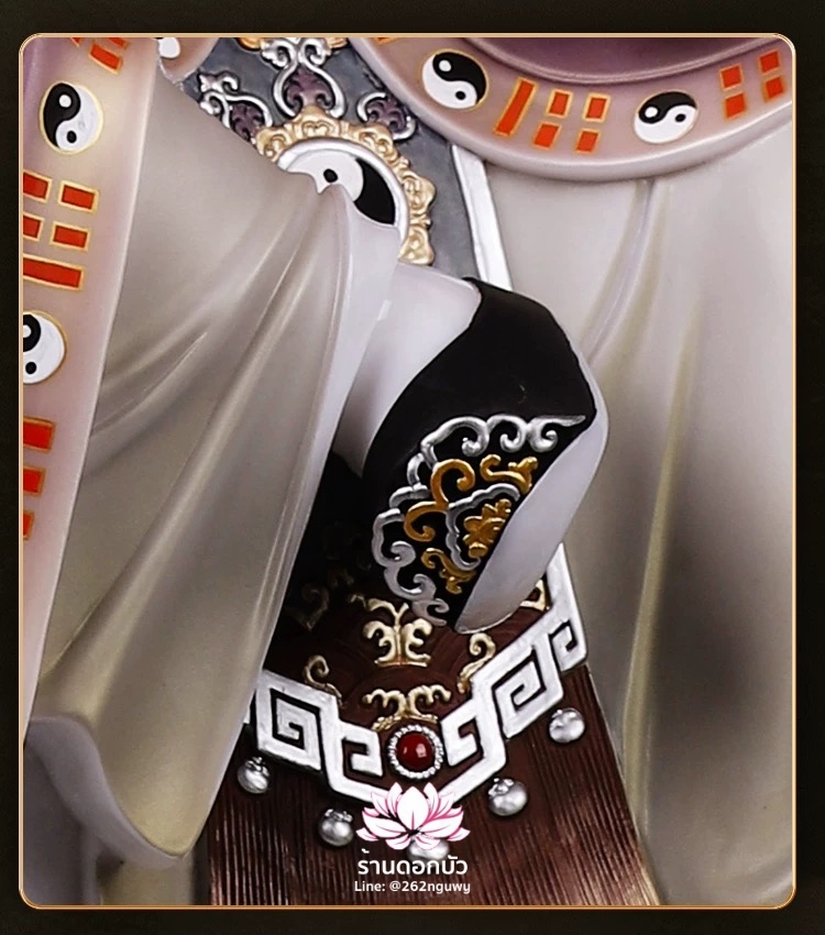 ไท่เสียงเหล่ากุง ไท่ส่องโล้กุ๊น ไท้ซังเหล่าจวิน หรือเล่าจื้อ ปางประทับนั่งบัลลังก์ งานหินอ่อนคุณภาพสูง ขนาด 12/16/19/26/36 นิ้ว