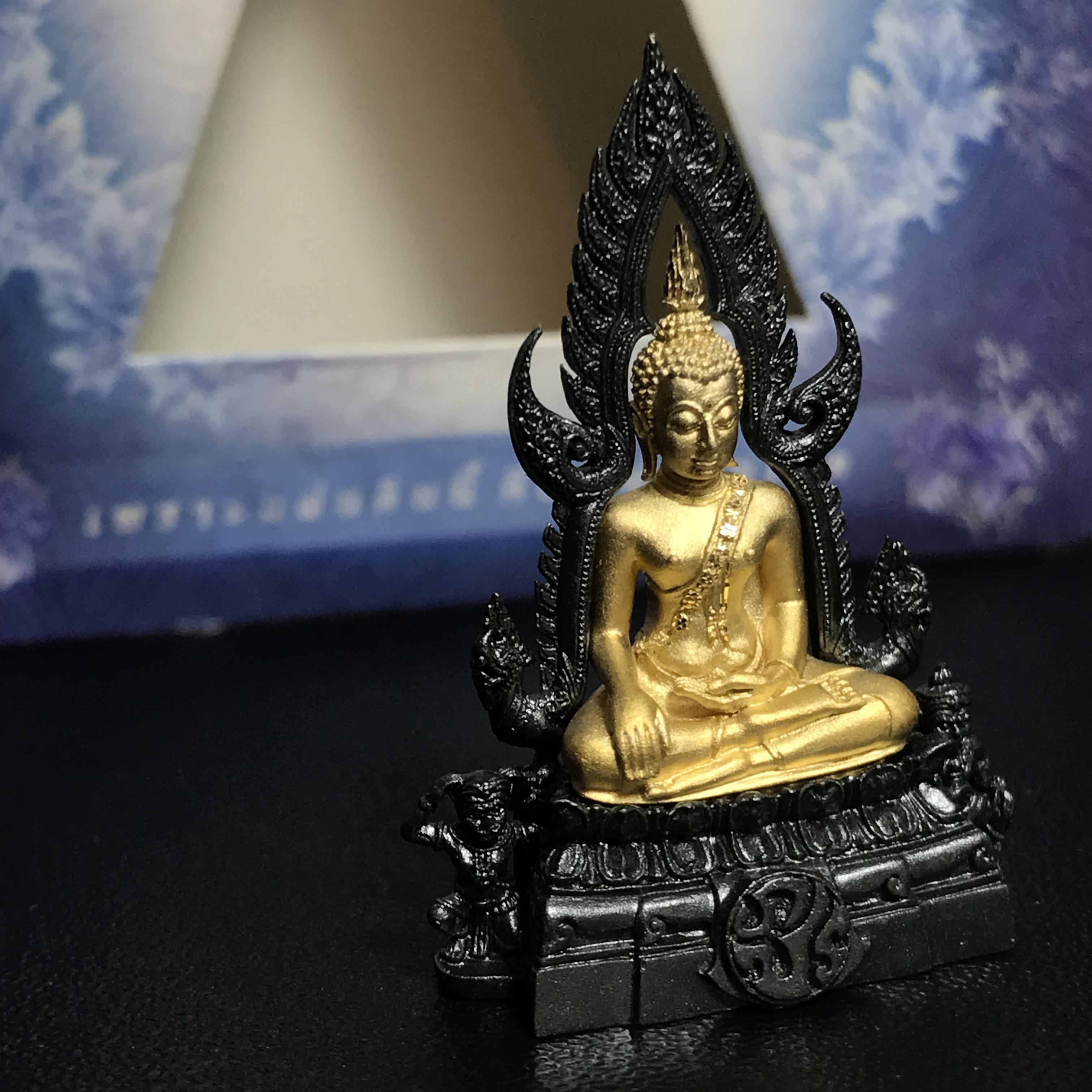 พระพุทธชินราช ภปร. โครงการ เพราะแผ่นดินนี้คือแผ่นดินเกิด เนื้อเงินชุบทองคำซุ้มรมดำ ปี2551 ขนาดหน้าตัก1/2นิ้ว (สวยงามหายาก)1ใน5000องค์