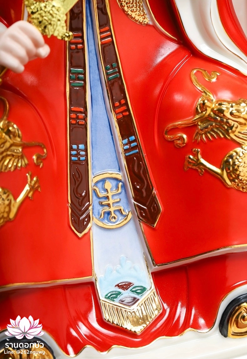 เตียวเทียนซือ เตียวฮู้เทียนซือ จางเทียนซือ ปางนั่งบัลลังก์มังกร งานกระเบื้องฮกเกี้ยน ขนาด 12/16 นิ้ว