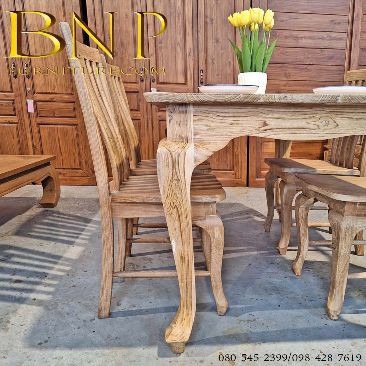 ชุดโต๊ะทานข้าวไม้สักรุ่นเบสซี่