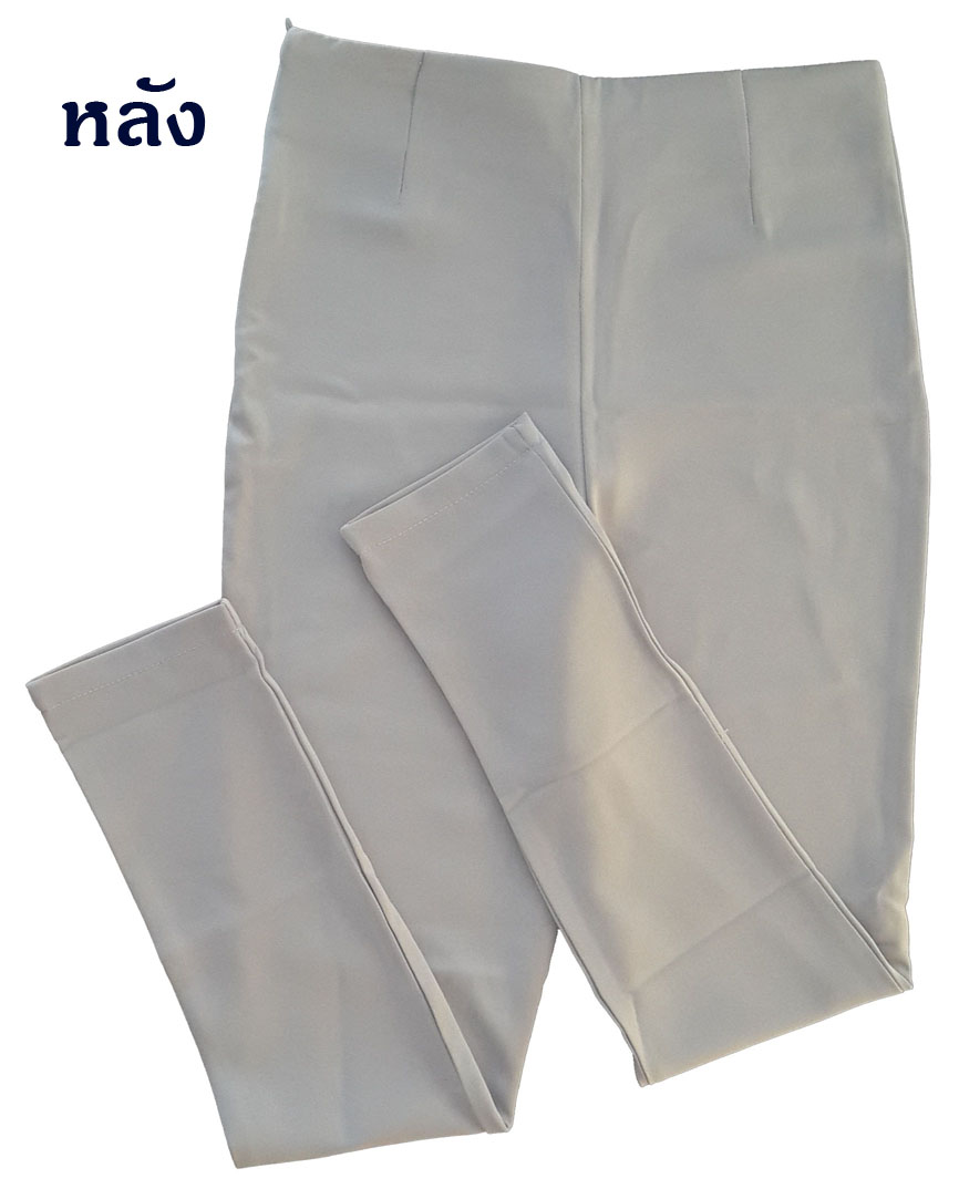 กางเกงขาเดฟเอวสูง ผ้าฮานาโกะ สีเทา Size S M L XL สำเนา