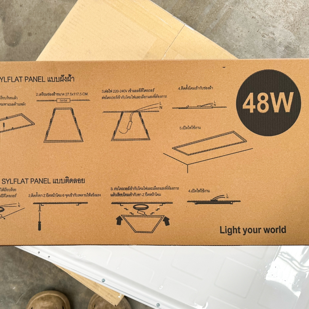 **แบบฝังฝ้า** 30x120 SYLVANIA โคมฝังฝ้า LED พาแนล 48W โคมแอลอีดีพาแนล โคมไฟเพดาน โคมไฟ กรอบสำหรับโคมไฟพาแนล