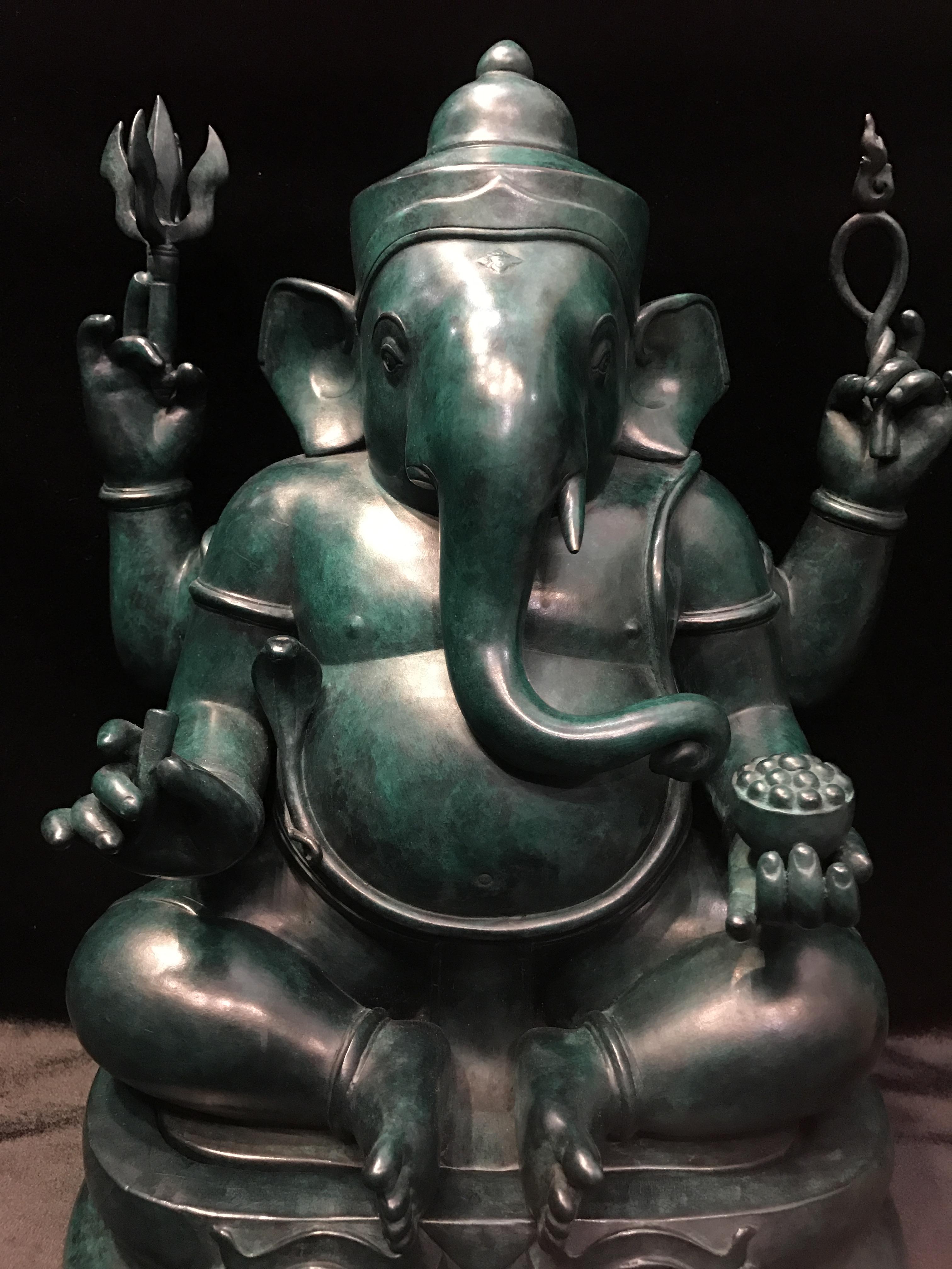 พระพิฆเนศวร์ 65 ปี คณะจิตรกรรม มหาวิทยาลัยศิลปากร ปี2551 ลอยองค์เนื้อสำริดขนาดหน้าตัก 9 นิ้ว