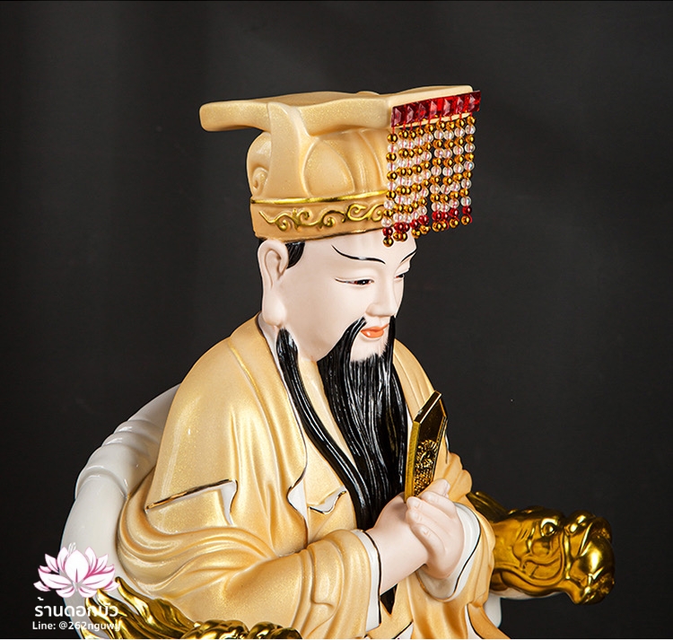 เง็กเซียนฮ่องเต้ หยกอ๋องส่องเต่ และพระนางซีหวังหมู่ กิมบ้อเนี่ยเนี้ย ประทับนั่งบัลลังก์มังกร ขนาด 12/14/16 นิ้ว