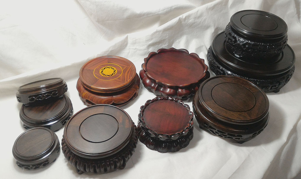 กี๋หรือฐานไม้สไตล์จีน ท๊อปกลม 9.3CM