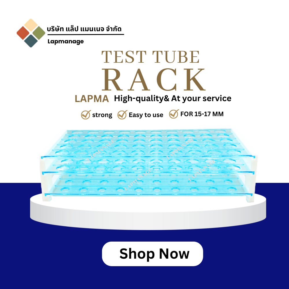 0211315 Rack test tube , แท่นวางพลาสติกหลอดทดลอง 15-17mm