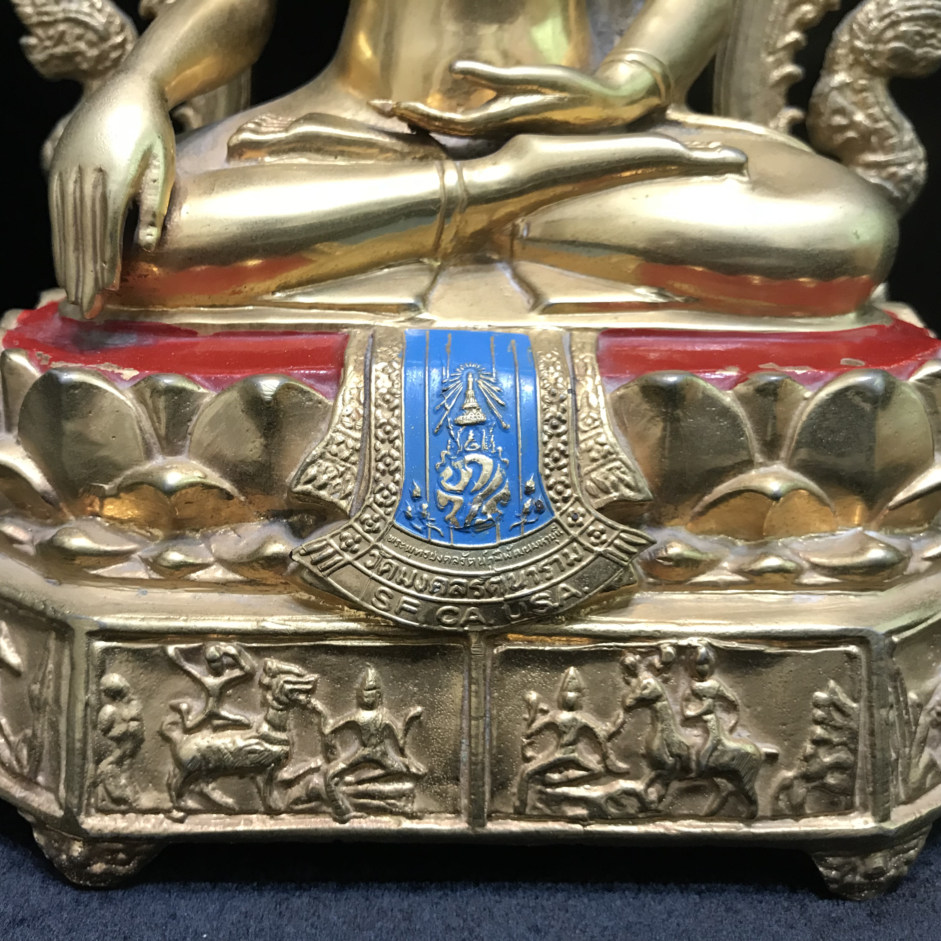 พระพุทธมงคลรัตนภูมิพัฒนมหามุนี ภปร. หน้าตัก 5นิ้ว(อาบทองคำ) วัดมงคลรัตนาราม วัดไทยในซานฟรานซิสโก สหรัฐอเมริกา ( Sanfrancisco USA.) ปี2523 (นิยมหายาก)