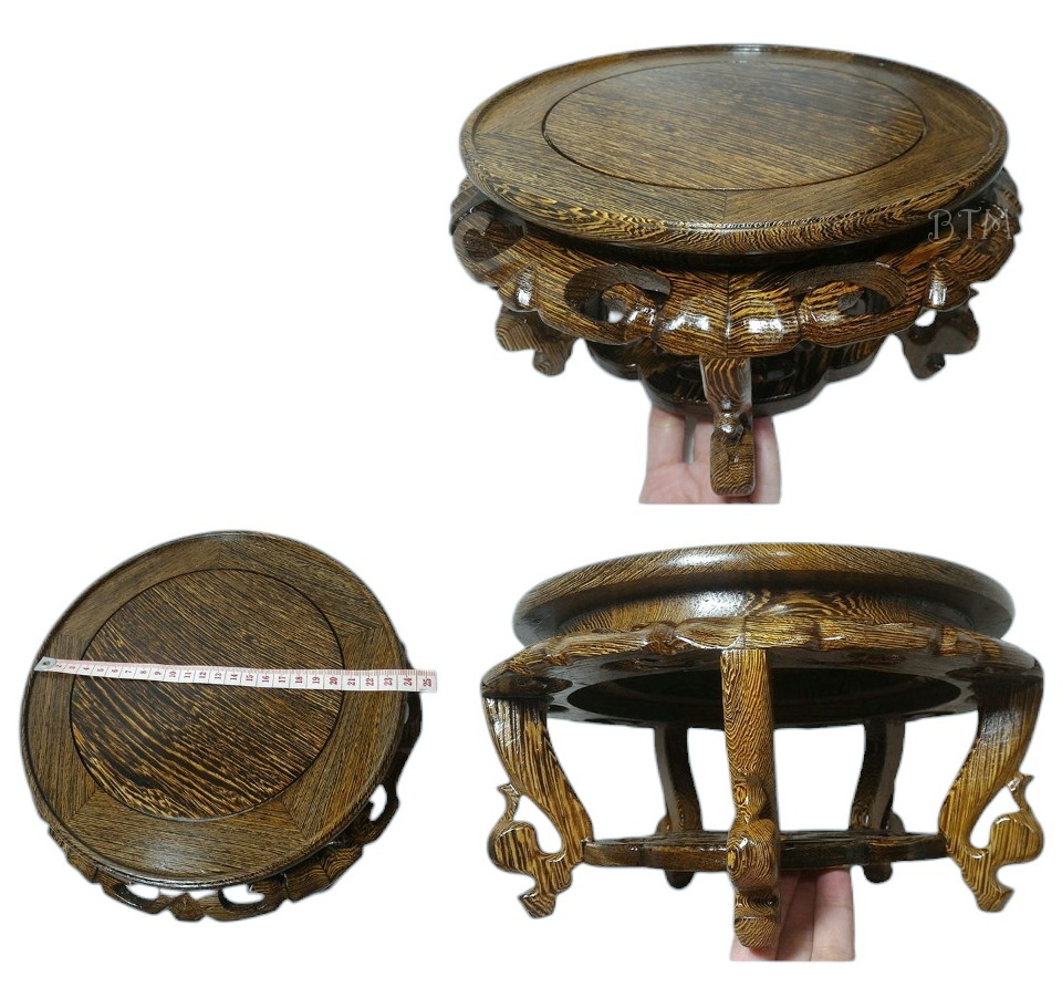 กี๋หรือฐานไม้ ทรงกลม ขานก(เคลือบเงา)--BPT108--