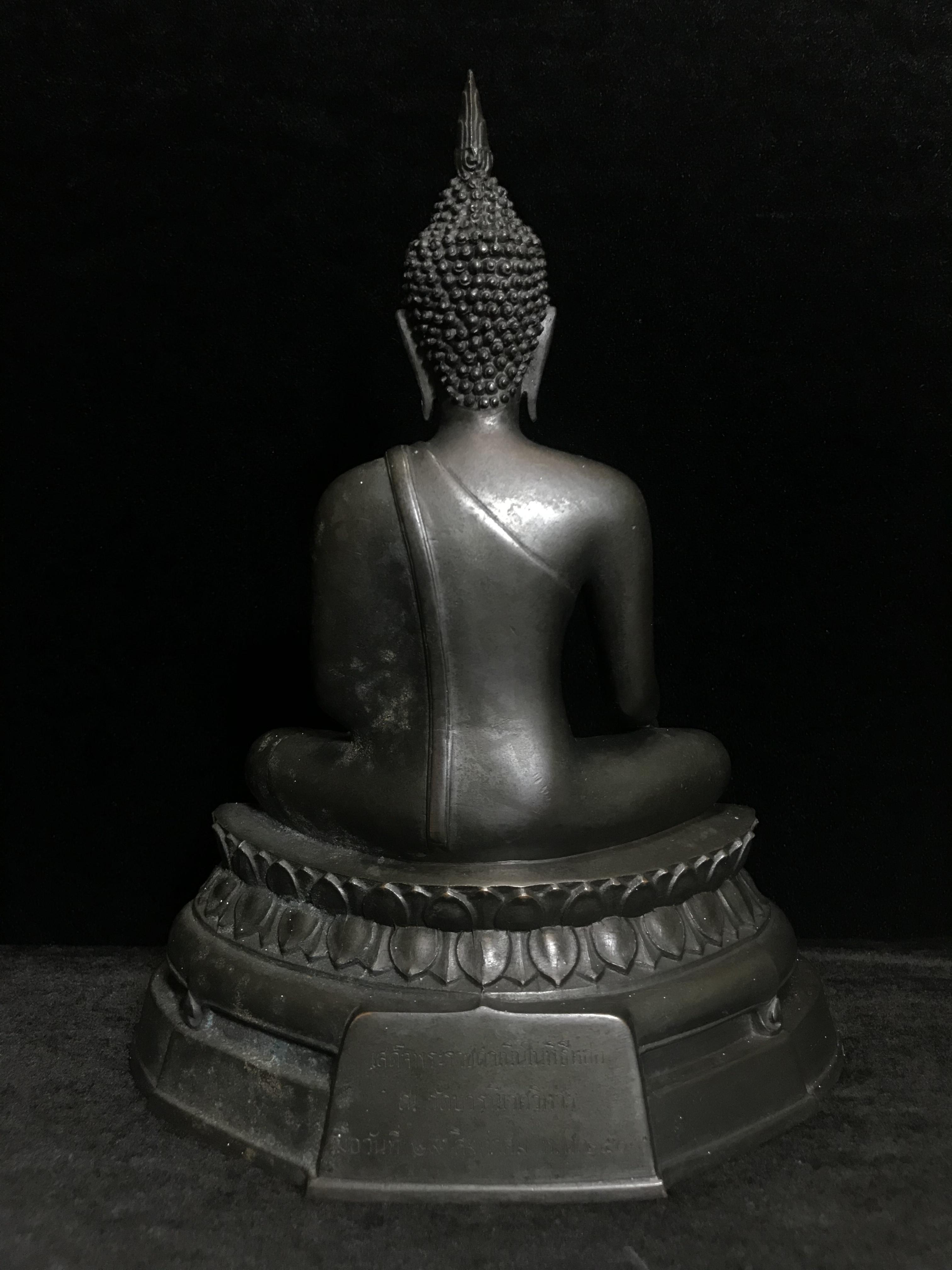 พระพุทธรูปบูชา ภปร ปี2508 วัดบวรนิเวศวิหาร บล็อกหนังไก่ หน้าตัก5นิ้ว(ที่สุดของพระบูชา ภปร วัดบวร)