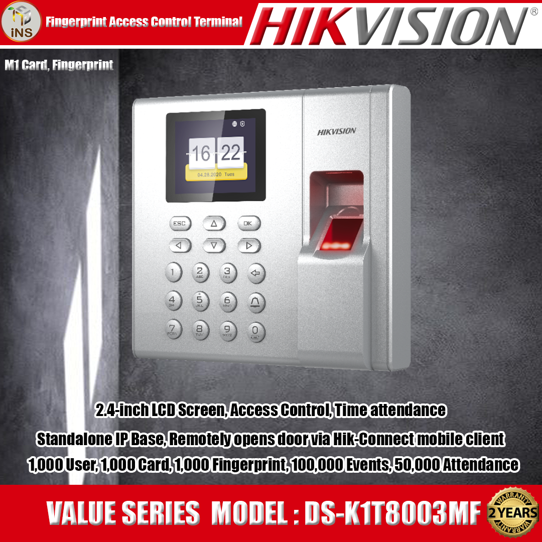 Hikvision Fingerprint Time Attendance Terminal Value Series เครื่องสแกนลายนิ้วมือ DS-K1T8003MF