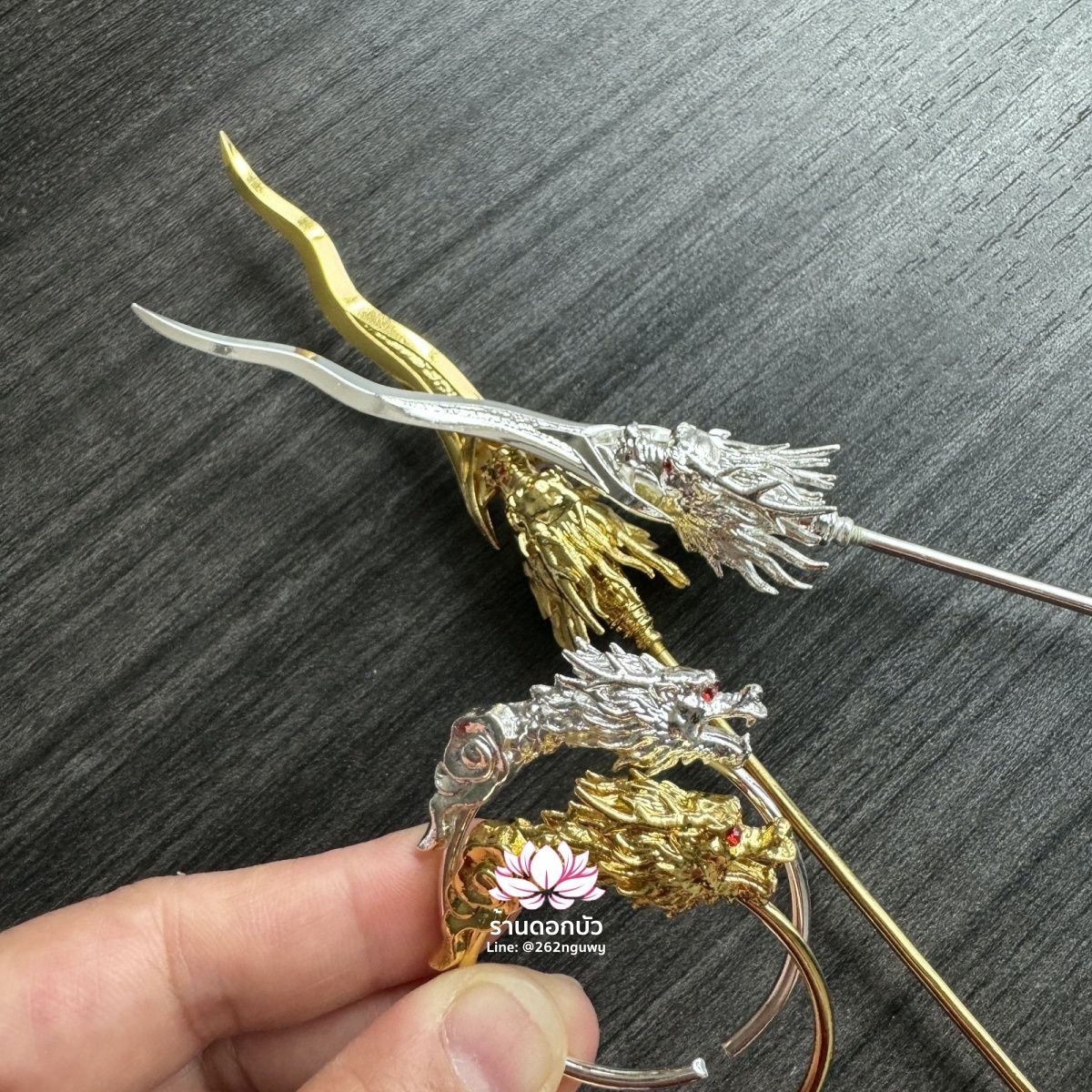 ทวนพร้อมห่วงนาจา สำหรับองค์พระกิมซิ้น อาวุธเทพเจ้านาจา หลี่โล่เฉี้ย จงตั๋นหง่วนโส่ย งานไต้หวันคุณภาพสูง