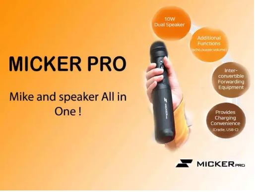 mickerpro ไมค์โครโฟนพกพา เอนกประสงค์ 10W