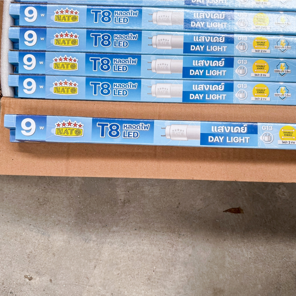 **เฉพาะหลอด** ยกลัง 30 หลอด NATO หลอด LED T8 TUBE ไฟเข้า 2 ทาง 9W 18W ยี่ห้อนาโต้ หลอดยาว หลอดเปล่า เฉพาะหลอดไฟ