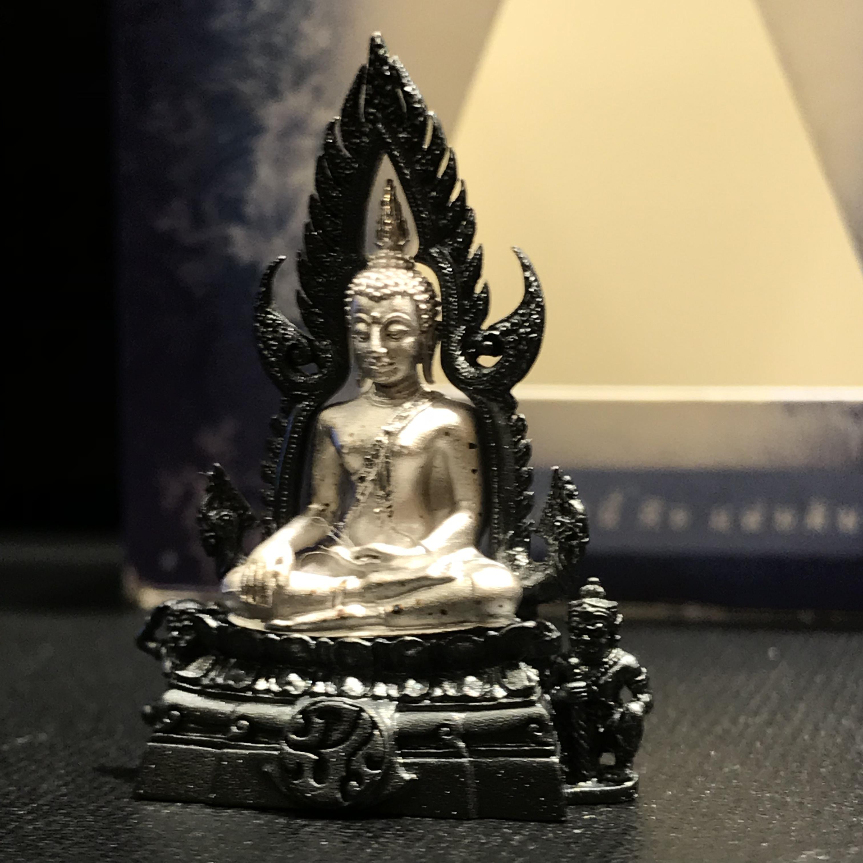 พระพุทธชินราช ภปร โครงการ เพราะแผ่นดินนี้คือแผ่นดินเกิด เนื้อเงินชุบทองคำขาว ซุ้มรมดำ ปี2551 ขนาดหน้าตัก1/2นิ้ว (สวยงามหายาก)