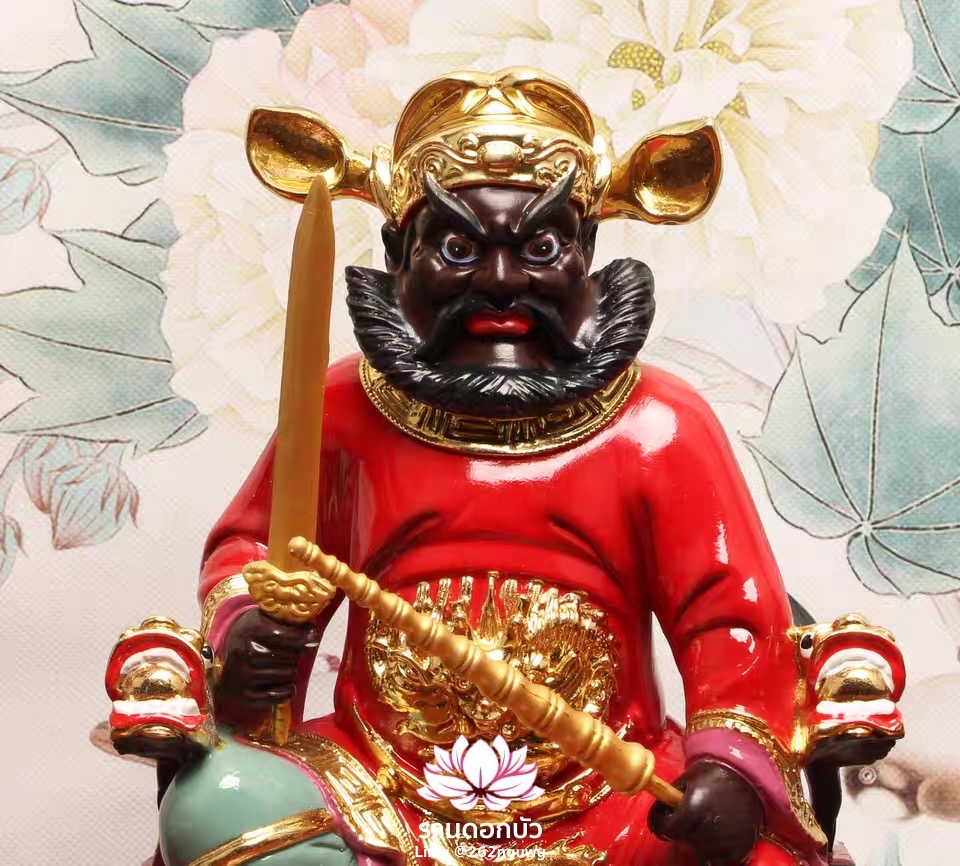 เทพเจ้าจงขุย จงขุยเทียนซือ จงขุยเอี๋ยกง ปางนั่งบัลลังก์มังกร งานเรซิ่น ขนาด 12/16 นิ้ว