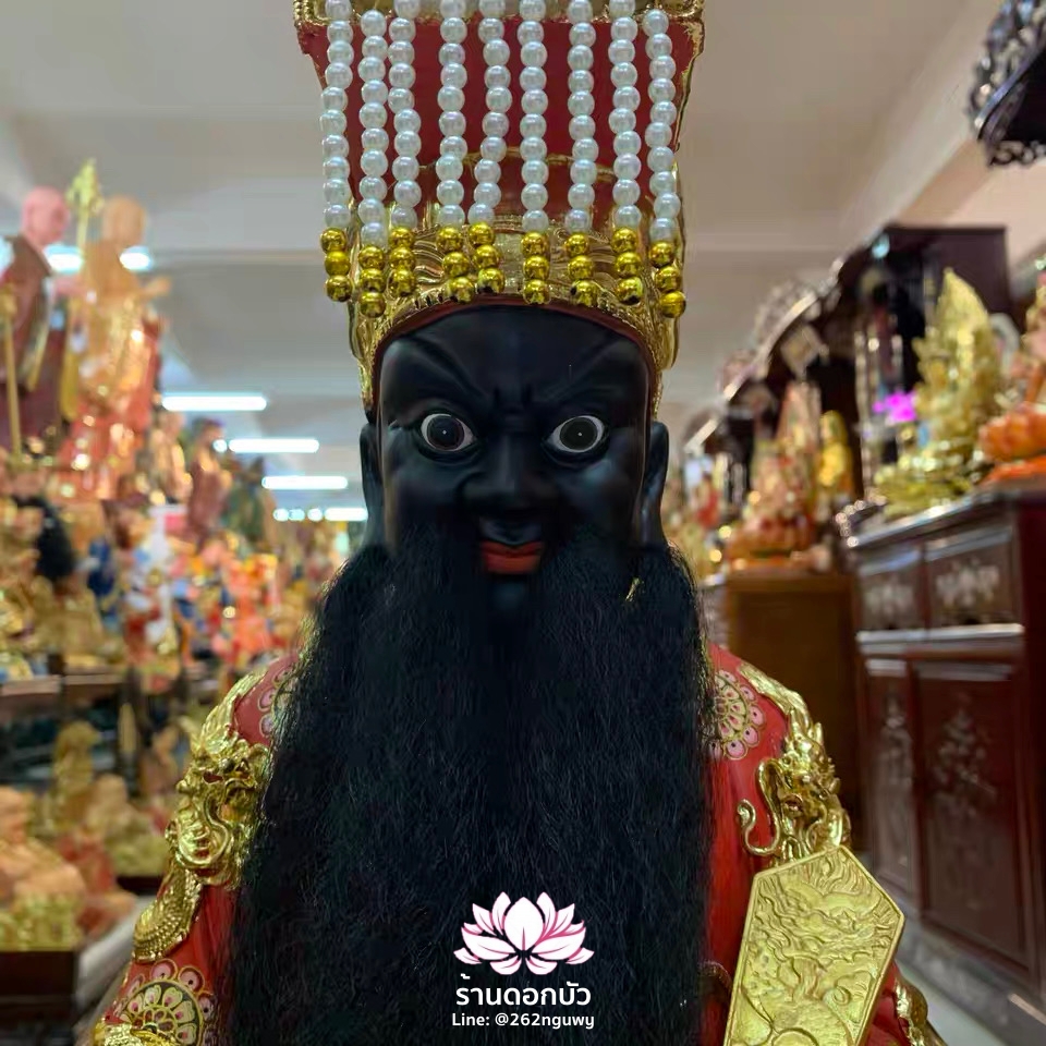 พญายมราช เหงี่ยมล่ออ๋อง หรือ เงี่ยมล่ออ๋อง งานเรซิ่นคุณภาพสูง หนวดเคราเสมือนจริง ขนาด 12/16/19 นิ้ว