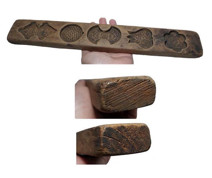 คู่พิมพ์ไม้สำหรับทำขนม งานเก่า ลาย2ด้าน💥ของเก่าของสะสม ของตกแต่งร้าน