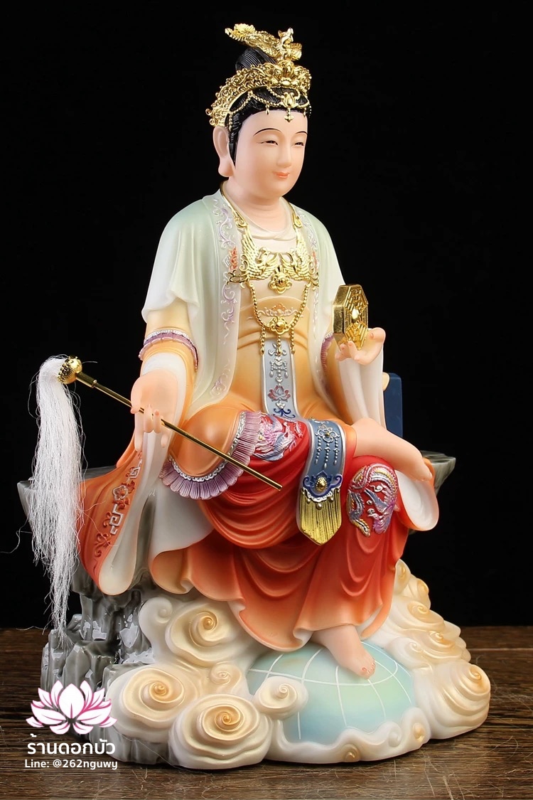 ตี่บ้อเนี่ยเนี้ย ตี่บ้อเหนียวเหนียว พระแม่ธรณีจีน ปางประทับนั่งบัลลังก์ งานหินอ่อนคุณภาพสูง ขนาด 12/16/19/26 นิ้ว