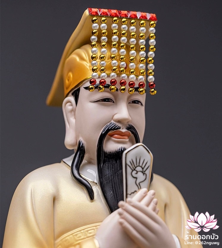 เง็กเซียนฮ่องเต้ หยกอ๋องส่องเต่ และพระนางซีหวังหมู่ กิมบ้อเนี่ยเนี้ย ประทับนั่งบัลลังก์มังกร ขนาด 12/16 นิ้ว