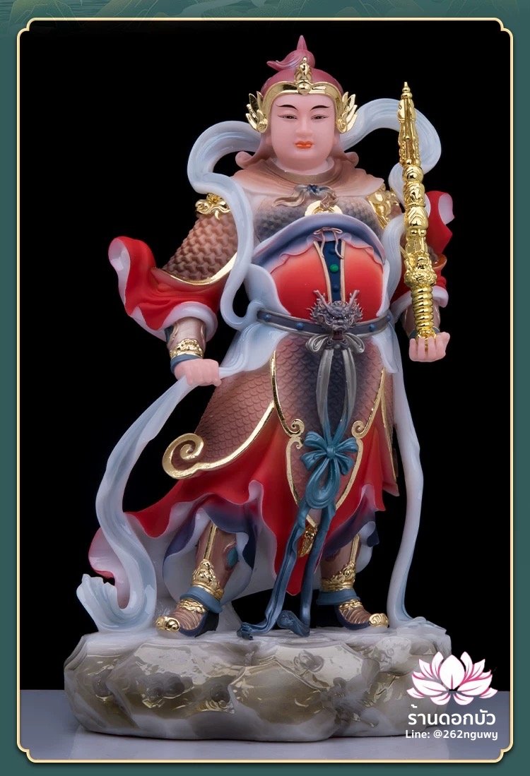 เทพเจ้ากวนอู และพระเวทโพธิสัตว์ (อุ่ยท้อผ่อสัก) งานหินอ่อนคุณภาพสูง ขนาด 12/16/19 นิ้ว
