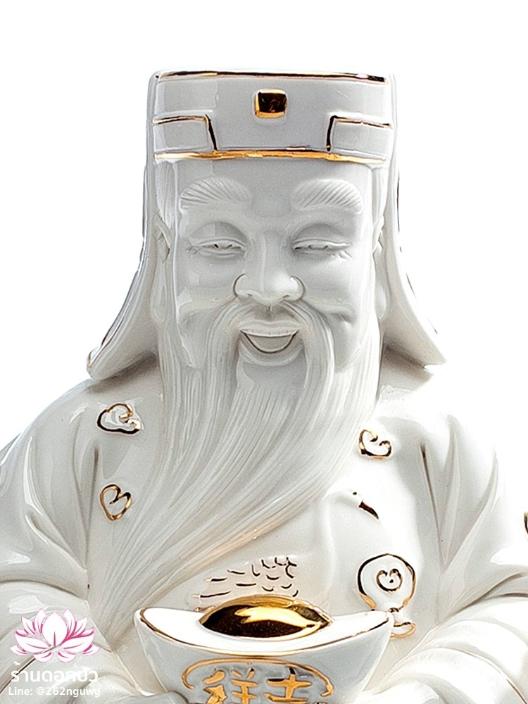 แปะกง ปุนเถ้ากง เทพเจ้าที่ตี่จู้เอี๊ยะ ปางนั่งประทับบัลลังก์มังกร ขนาด 10 นิ้ว