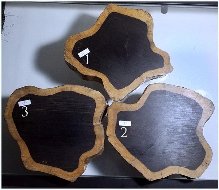 ฐานไม้มะเกลือ(African Ebony) หนา3cm แบบที่2(ตัวอย่าง)