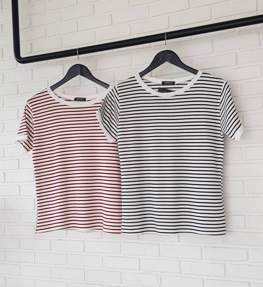 ริ้วจั้มแขนสั้น