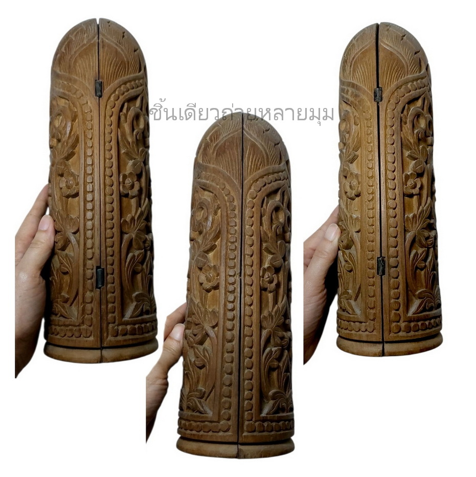 ตลับพับไม้แกะศิลป์พม่า-รามเกียรติ์ สูง31cm