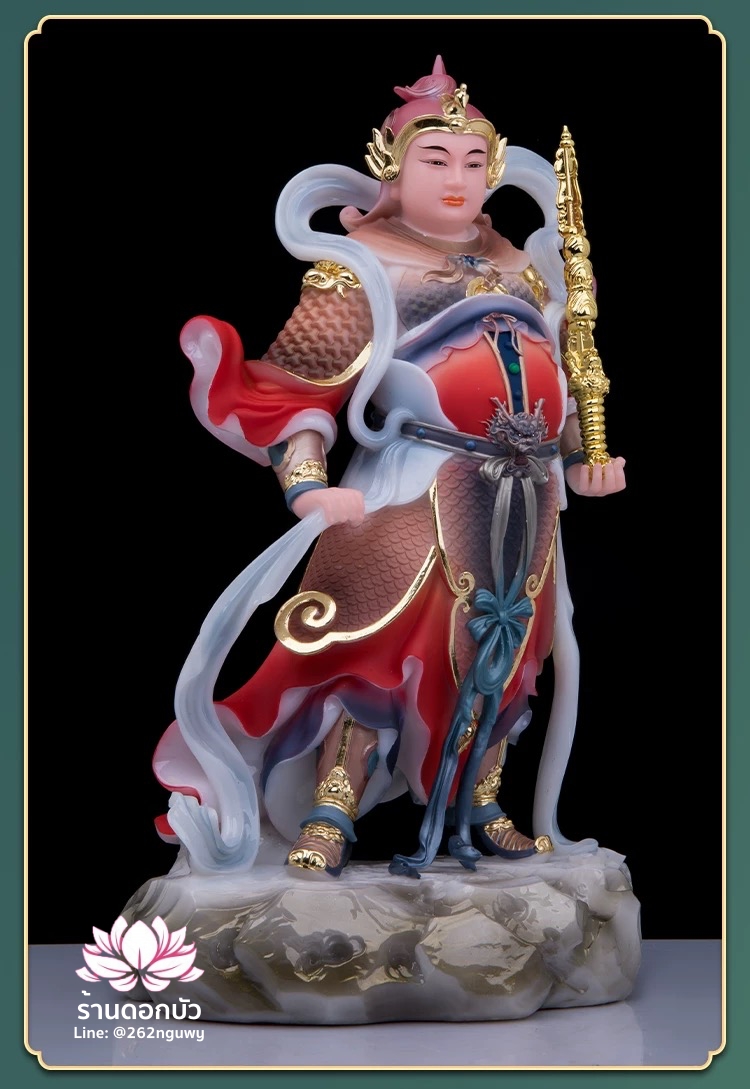 เทพเจ้ากวนอู และพระเวทโพธิสัตว์ (อุ่ยท้อผ่อสัก) งานหินอ่อนคุณภาพสูง ขนาด 12/16/19 นิ้ว