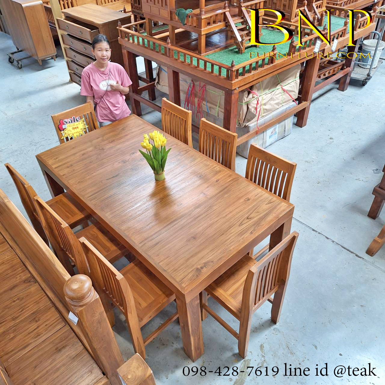 โต๊ะทานข้าว 8 ที่นั่ง รุ่น สุดประหยัด