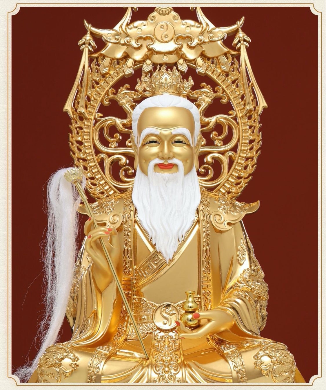 ซำเช้งเต๋าจ้อ โตเต็กเทียนจุน หรือไท่ส่องโล้กุ๊น หง่วนซี่เทียนจุน เล็งโป้เทียนจุน สีทอง งานเรซิ่น ขนาด 12/16/19/26 นิ้ว